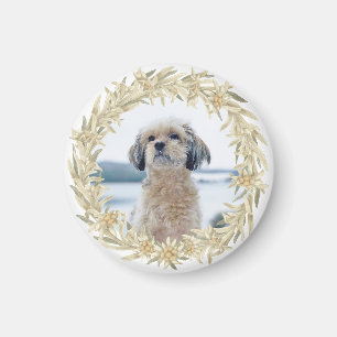 Íman Pet Photo Edelweiss Alpino Floral Wreath
