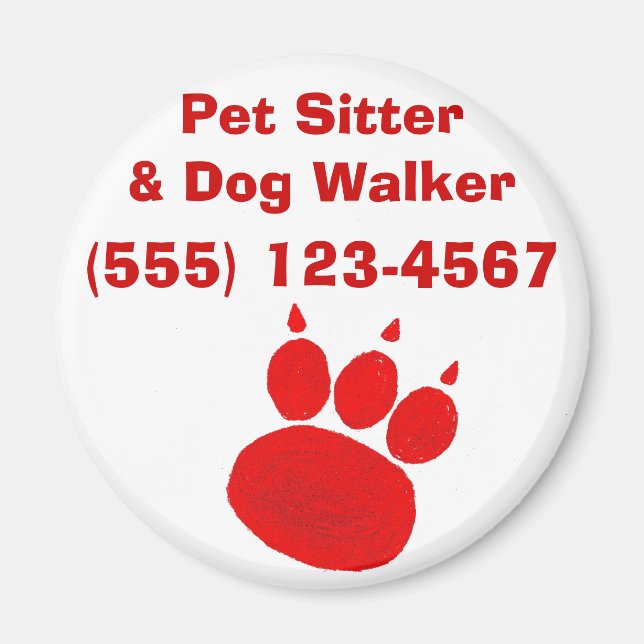 Íman Pet Sitter & Dog Walker Pak Print (Frente)