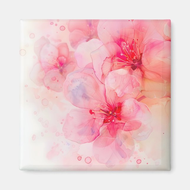 Íman Petal Elegância Cor-de-Água Rosa (Frente)