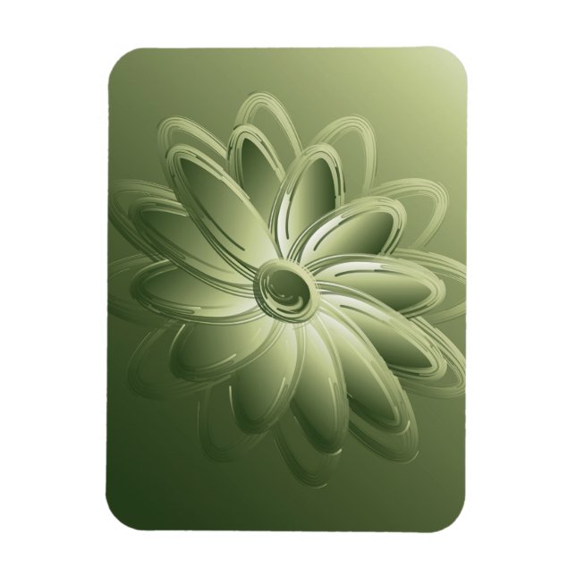 Íman pétalas verdes (Vertical)