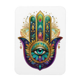 Íman Pétalas Violeta Verde Dourado Hamsa Turquesa Terce