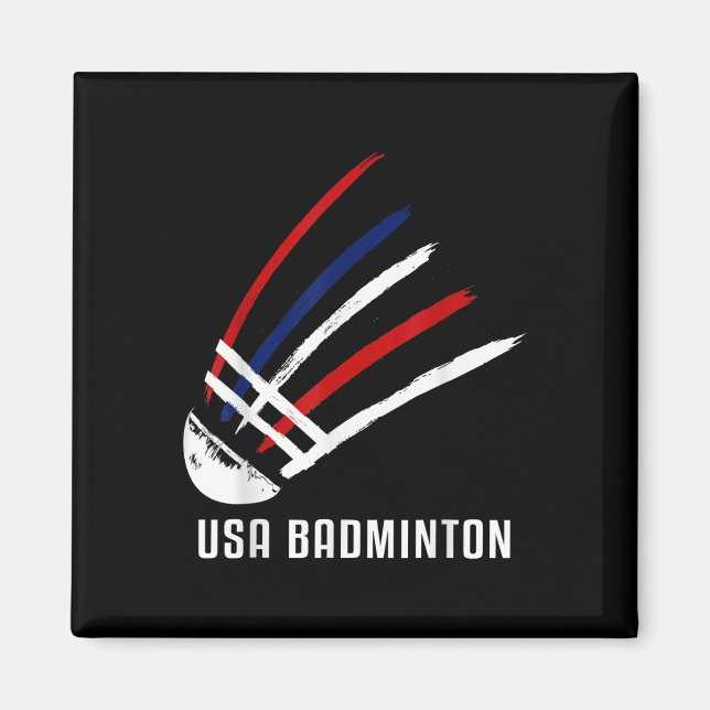 Íman Peteca de Badminton Usa Vermelho Branco Azul (Frente)