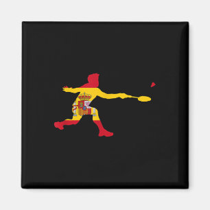 Íman Peteca Raquete Bandeira Espanhola Homem Jogador Ba