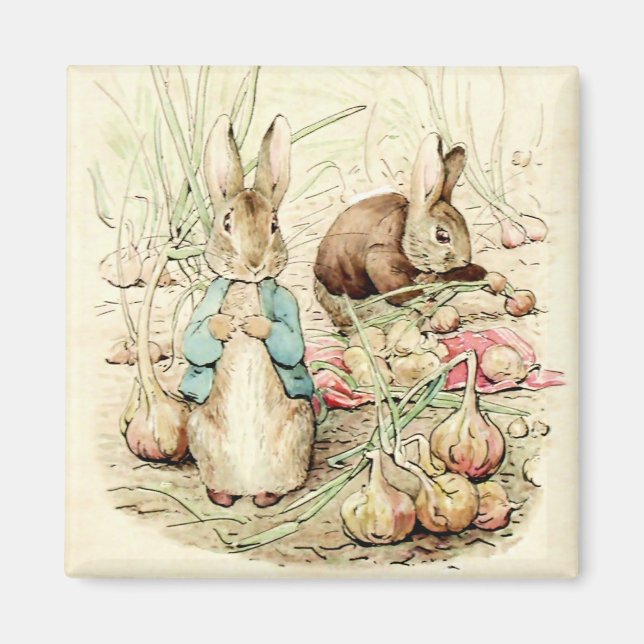 Íman Peter e Benjamin reúnem cebolas por Beatrix Potter (Frente)