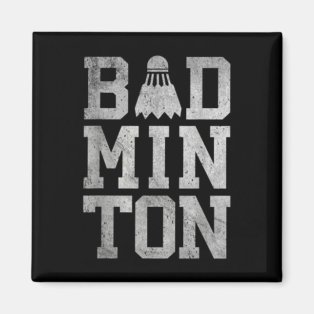 Íman Petiscos De Badminton Shuttle Jogadores De Badmint (Frente)