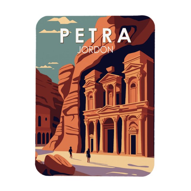 Íman Petra Jordan Viagem Art Vintage (Vertical)