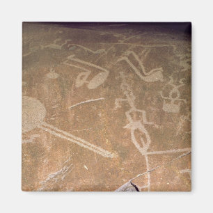 Íman Petroglyph cinzelado que descreve figuras