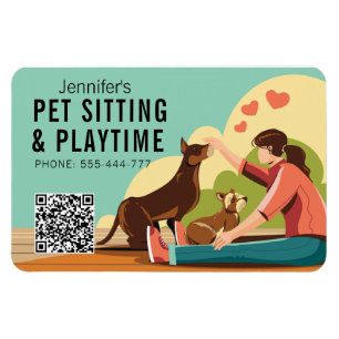 Íman Petsit e Playtime com código QR Cachorro de Negóci