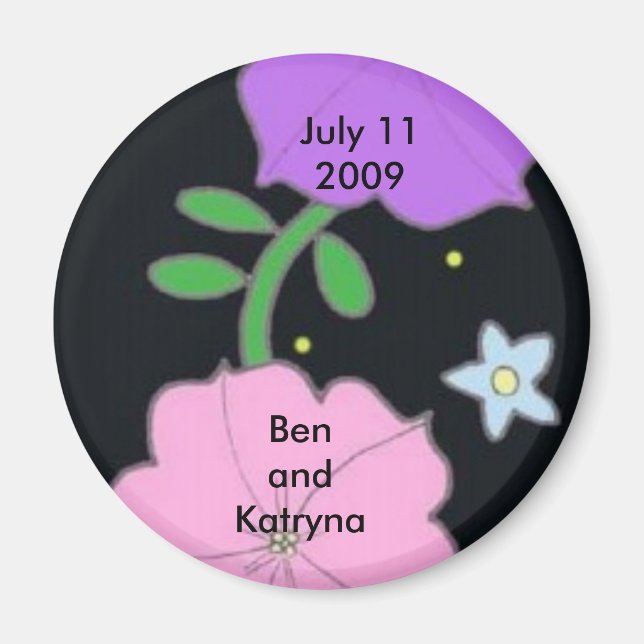 Íman Petunia em Preto Salve a Data (Frente)