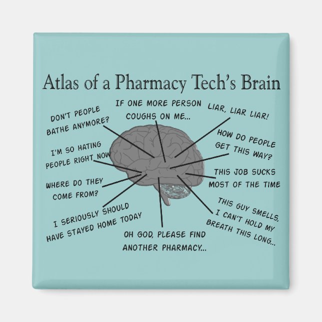 Íman Pharmacy Tech "Atlas of Pharmacy Tech Brain" (Frente)