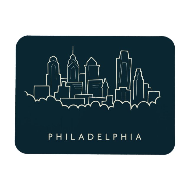 Íman Philadelphia Pennsylvania Skyline (Horizontal)
