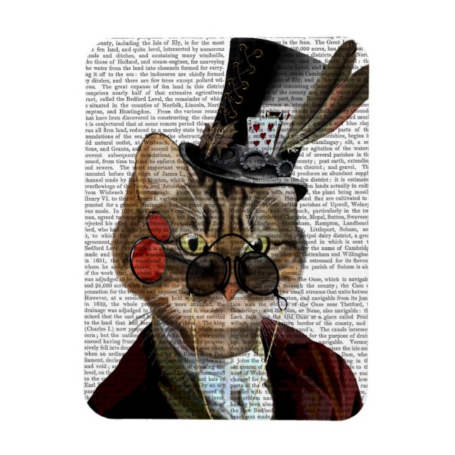Íman Phileas Feline Steampunk Cat & Top Hat 2 (Vertical)