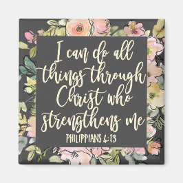 Íman Philippians 4:13 Bíblia Verso Bonito Pastel Floral