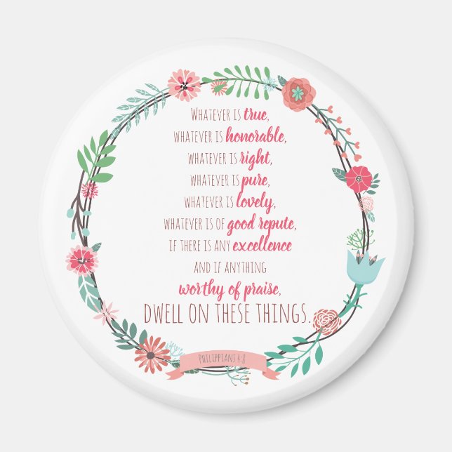 Íman Philippians 4 8 (Frente)