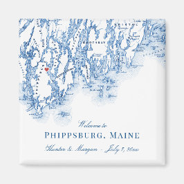 Íman Phippsburg Maine Map Elegant Wedding Favor