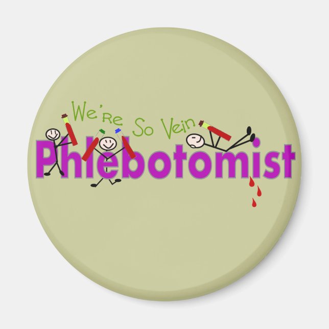Íman Phlebotomista "Somos Tão Vein" Pessoas de Pau (Frente)