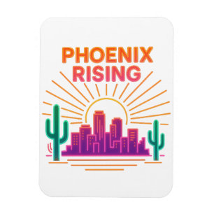 Íman Phoenix Rising Neon City – Retro Synthwave Deserto