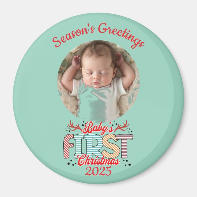 Íman Photo BABY'S First Christmas Personalize (Frente)