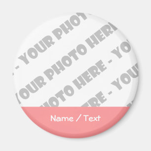 Íman Photo & Text Round Magnet - Create Your Own