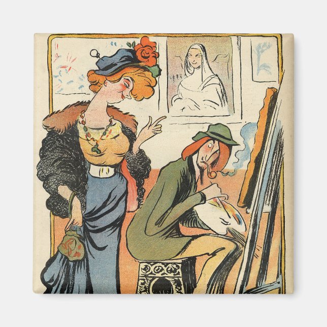 Íman Phryne: caricatura do modelo de artista (Frente)
