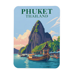 Íman Phuket Thailand Beach Boat Viagem Souvenir