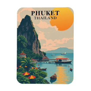 Íman Phuket Thailand Beach Viagem Souvenir Magnet