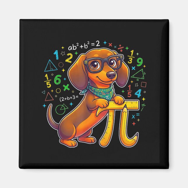 Íman Pi Dachshund Matemática Pi Matemática Pi Dia Simbó (Frente)