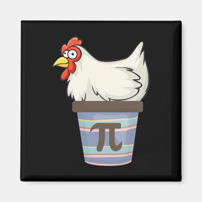 Íman Pi Day 2025 Math Lover Mathematics Chicken Pote Pi (Frente)