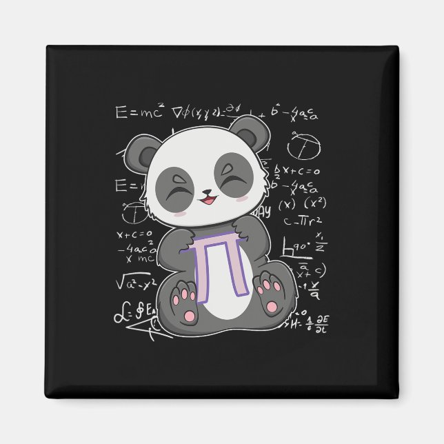 Íman Pi Day 3.14159 Algebra Matheme Anime Panda Bear (Frente)