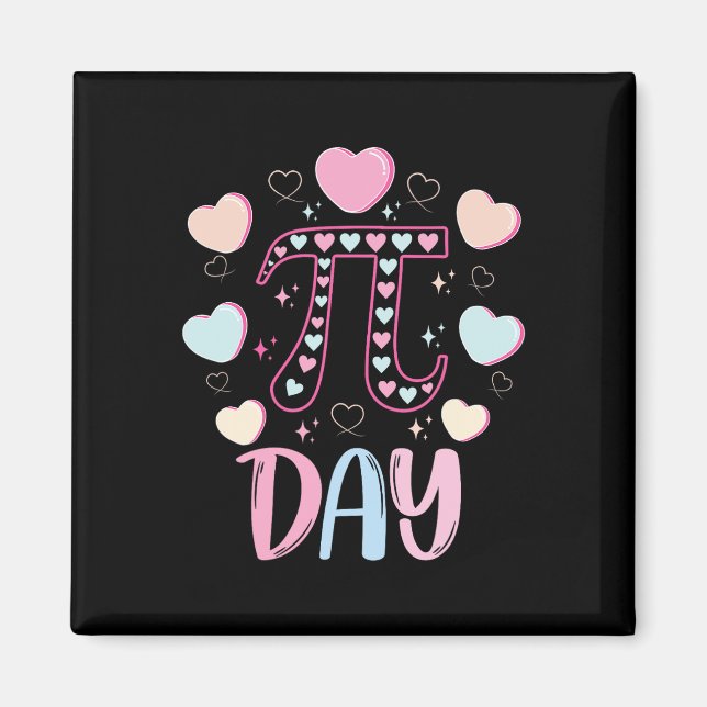 Íman Pi Day 3.14 Pi Símbolo Funny Pi Day Candy Heart Ma (Frente)