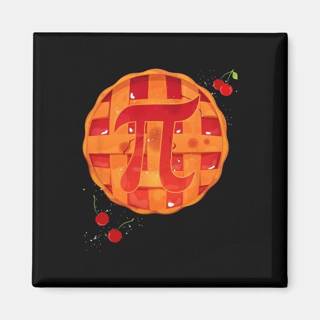 Íman Pi Day Cherry Pie Math Professor Engraçado Ação de (Frente)