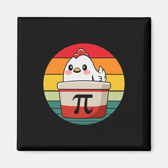 Íman Pi Day Chicken Pote Pie Engraçado Professor Nerd G (Frente)
