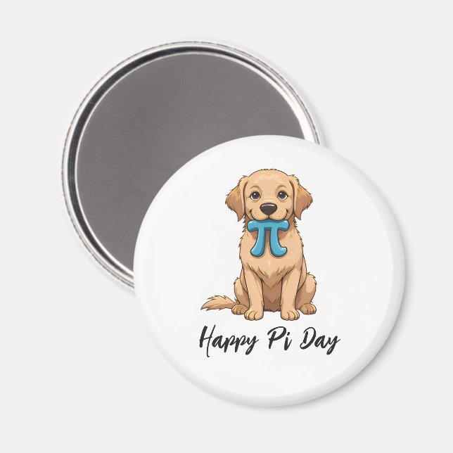 Íman Pi Day Dog Com Símbolo Pi | Feliz Dia Pi (Front/Back)