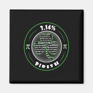 Íman Pi Day Irish Shamrock Clover Pirish Math Lover Gee