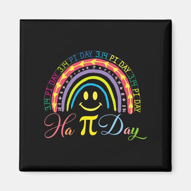Íman Pi Day Math Number Rainbow Happy Pi Day Divertimen (Frente)