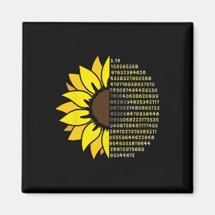 Íman Pi Day Sunflower 3.14 Pi - Símbolo Número de Pi - 