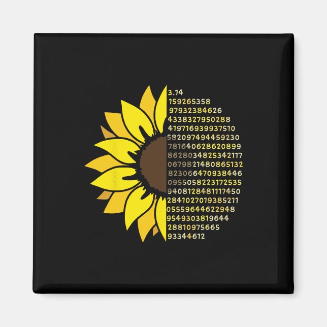 Íman Pi Day Sunflower 3.14 Pi - Símbolo Número de Pi -  (Frente)