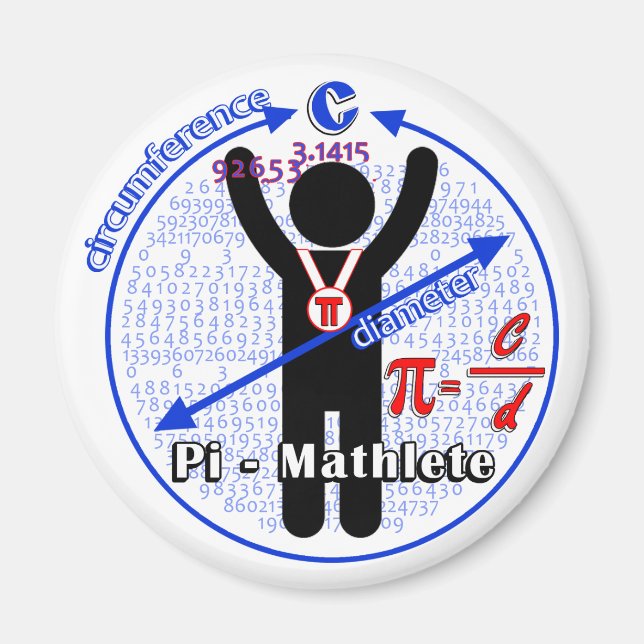 Íman Pi-Mathlete 3,14 Pi Dia (Frente)