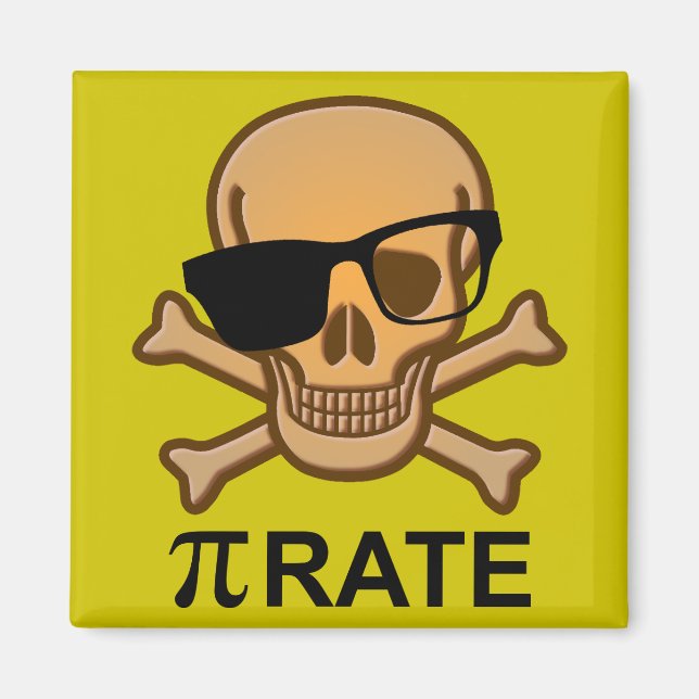 Íman Pi Pirata Matemática Divertida Geometria Ímã de Ge (Frente)
