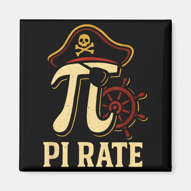 Íman Pi Rate Funny Math Pirate Pi Day 3.14 Teacher  (Frente)