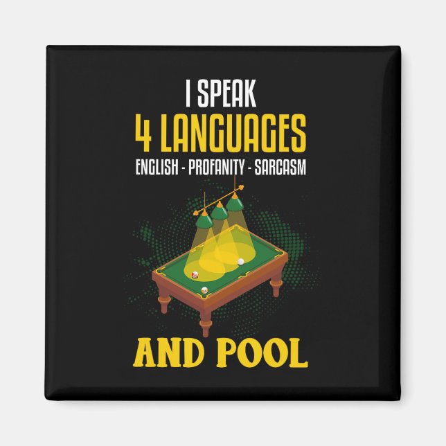 Íman Piada de Camisas Engraçado Piscina de Billard Sarc (Frente)
