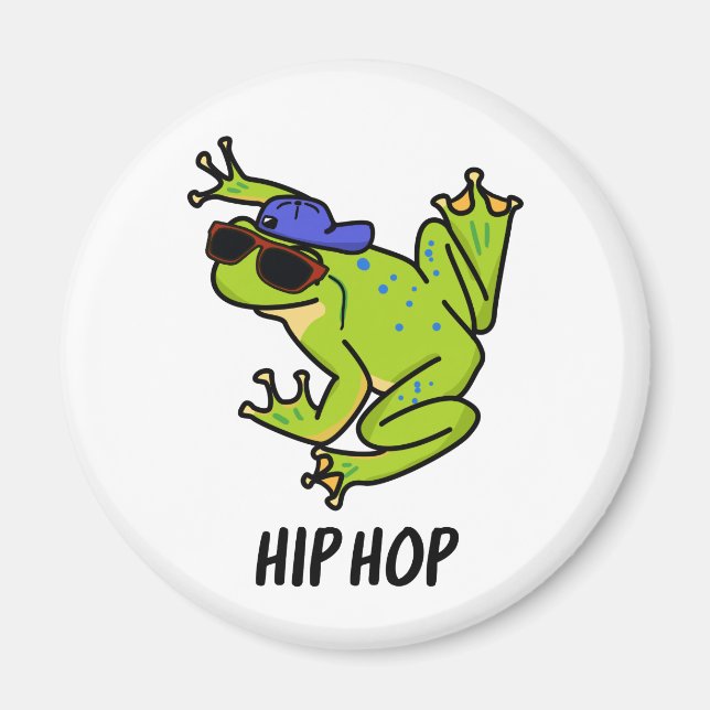 Íman Piada de Sapo Saltitante Divertido de Hip Hop (Frente)