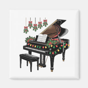 Íman Pianista Iluminação de Natal Papai Noel Tocando