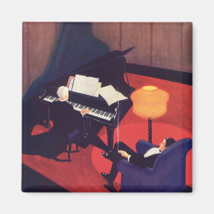 Íman Pianista Tocador de Piano Sala de Música Art Déco