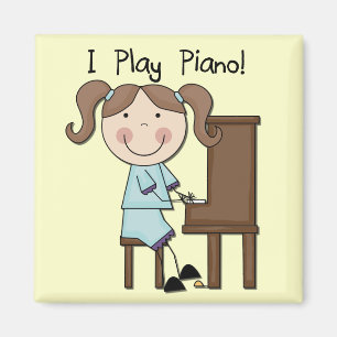 Íman Piano - camiseta e presentes fêmeas