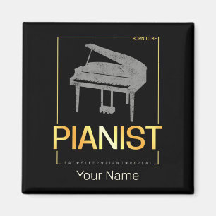 Íman Piano Nascer A Ser Pianista Músico Vintage Design