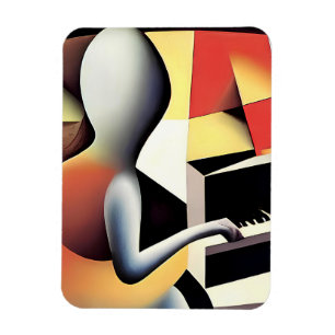 Íman Piano Player - Arte de Pincel