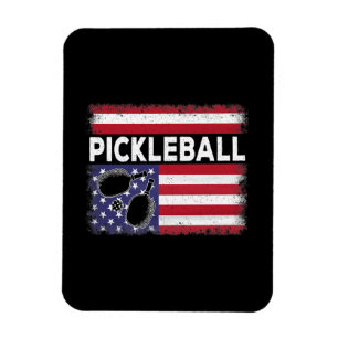Íman Pickleball American Flag Engraçado Pickleball Vi