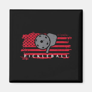 Íman Pickleball bandeira americana vermelha pickle ball