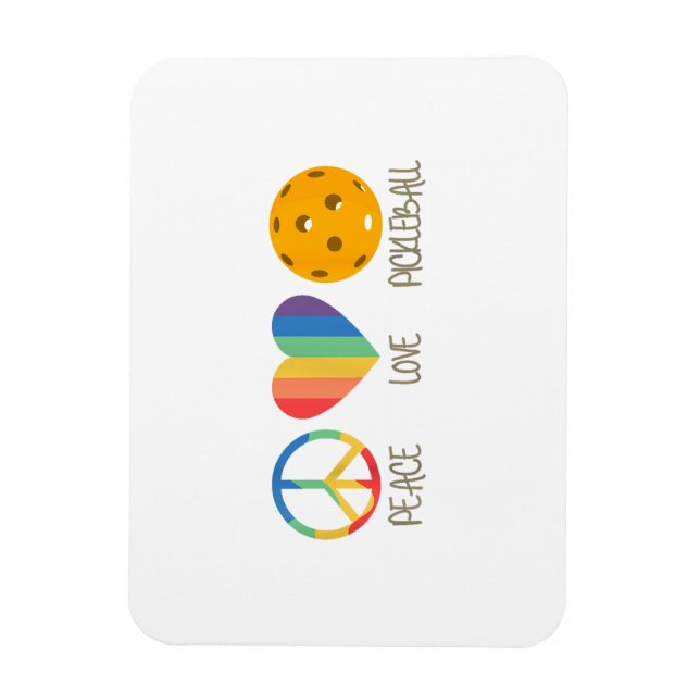 Íman Pickleball de Paz e Amor (Vertical)